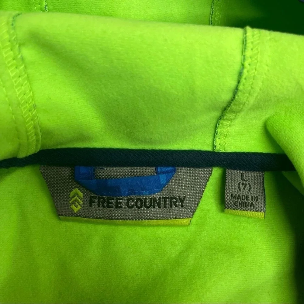 Free Country Kids Blue Digital Camo Softshell Hooded Jacket Full Zip Size L 7